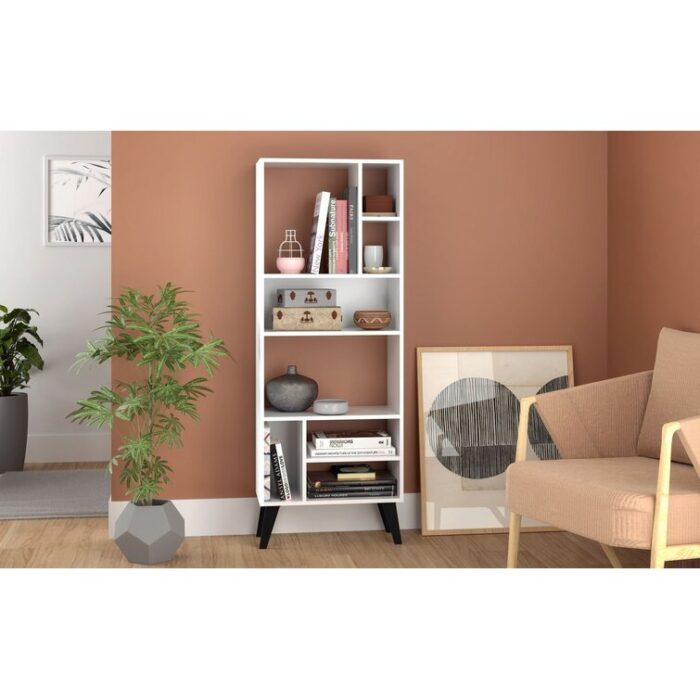 Bianco Geometric Bookcase - Chic Decora