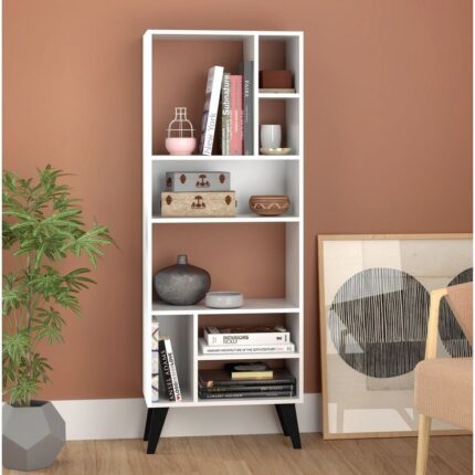 Bianco Geometric Bookcase - Chic Decora