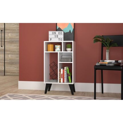 Bianco Geometric Bookcase - Chic Decora