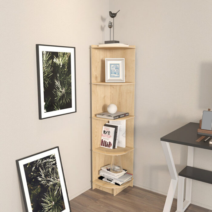 Bochov Corner Bookcase - Chic Decora