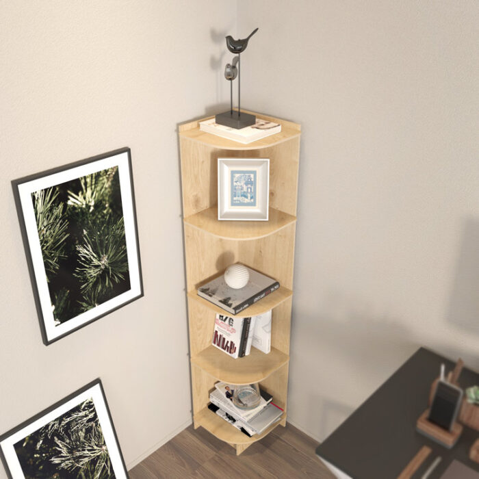 Bochov Corner Bookcase - Chic Decora