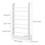 Bockiaro 43.3″ H x 22.8″ W Standard Bookcase, White - Chic Decora