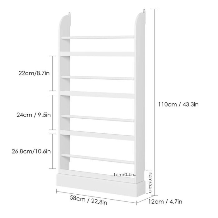 Bockiaro 43.3″ H x 22.8″ W Standard Bookcase, White - Chic Decora