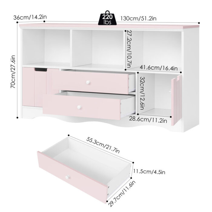 Bookcase with 2 Drawers - Chic Decora