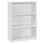 Bookshelf, Bookcase, 4 Tier, 36″H, Office, Bedroom, Laminate, White, Transitional - Chic Decora