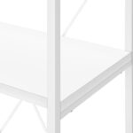 Bookshelf, Bookcase, 4 Tier, 48″H, Office, Bedroom, Metal, Laminate, White, Contemporary, Modern - Chic Decora