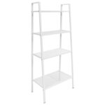 Bookshelf Ladder Bookcase Plant Display Shelving Unit 4 Tiers Metal - Chic Decora