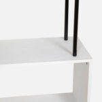 Breuer 4-Tier White S-Shaped Bookcase with Black Hardware Accents - Chic Decora