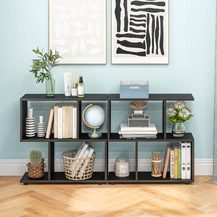 Brittnay Geometric Bookcase - Chic Decora