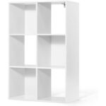 CAPHAUS Zaza 6 Cube 11-Inch Cube Storage Organizer Shelf Bookcase, Rustic Grey Oak or White - Chic Decora