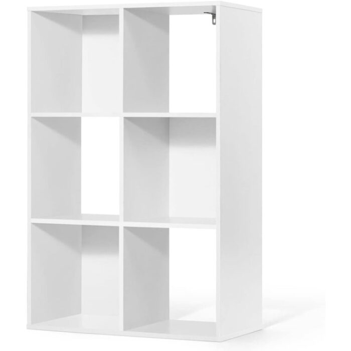 CAPHAUS Zaza 6 Cube 11-Inch Cube Storage Organizer Shelf Bookcase, Rustic Grey Oak or White - Chic Decora