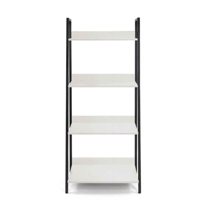 CAPHAUS Zihanna Ladder Bookcase, 24 Inch Width Free Standing Shelf, 4 Tier Storage Rack Organizer - Chic Decora