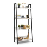 CAPHAUS Zihanna Ladder Bookcase, 24 Inch Width Free Standing Shelf, 4 Tier Storage Rack Organizer - Chic Decora