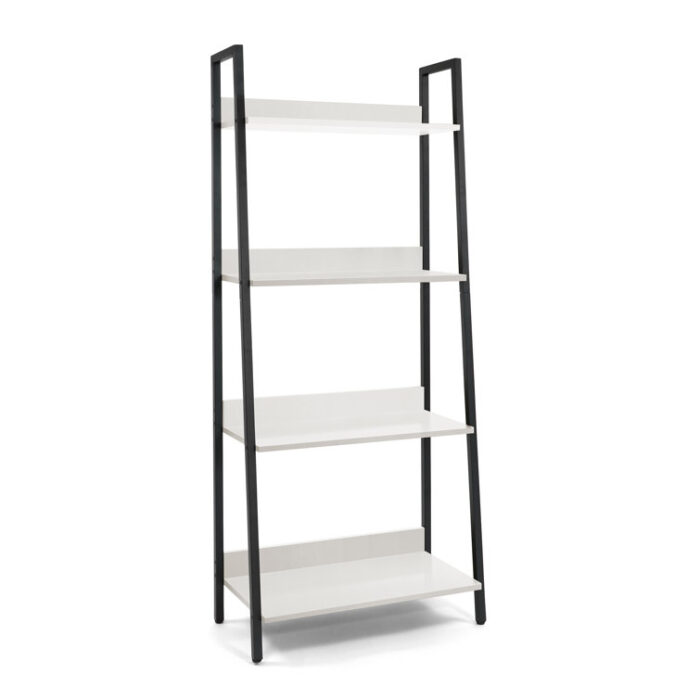 CAPHAUS Zihanna Ladder Bookcase, 24 Inch Width Free Standing Shelf, 4 Tier Storage Rack Organizer - Chic Decora