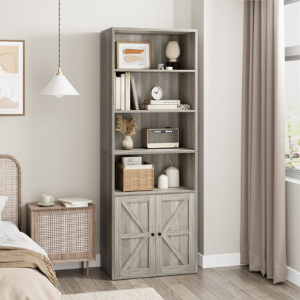 Travond Corner Bookcase - Chic Decora