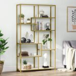 Campy 70.86” H x 39.37” W Steel Etagere Bookcase Bookshelf - Chic Decora