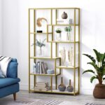 Campy 70.86” H x 39.37” W Steel Etagere Bookcase Bookshelf - Chic Decora