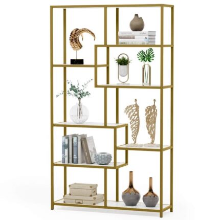 Walli 71.3″H,4-tier Bookshelves and Bookcases with Door - Chic Decora