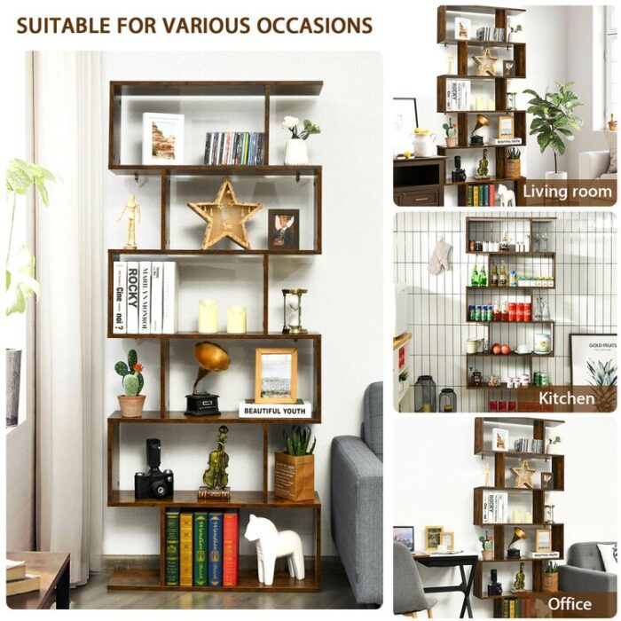 Caprece Geometric Bookcase - Chic Decora