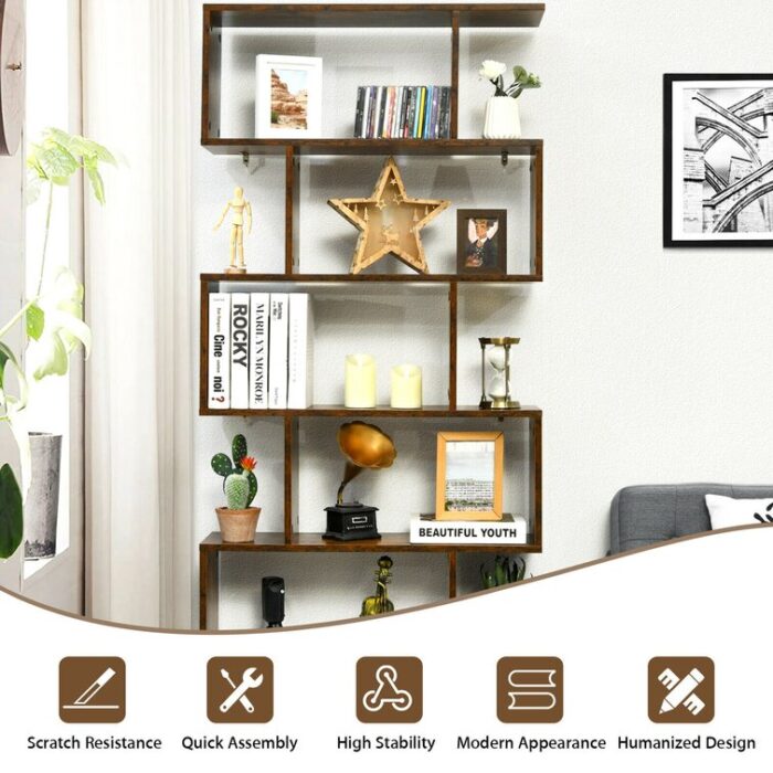 Caprece Geometric Bookcase - Chic Decora