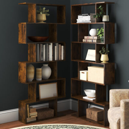 Caprece Geometric Bookcase - Chic Decora