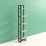 Carmen 71″ H x 18″ W Metal Corner Bookcase - Chic Decora