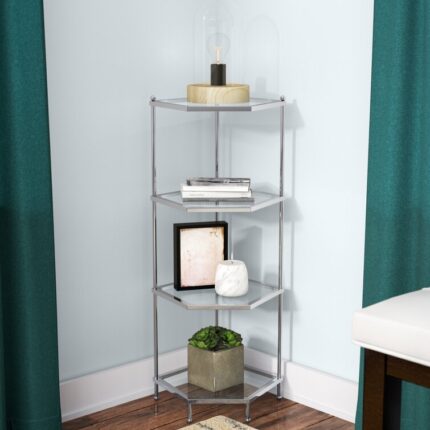 Eildhi Corner Bookcase - Chic Decora