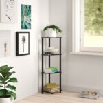 Chaddy 43.5″ H x 11.6″ W Corner Bookcase - Chic Decora