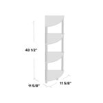 Chaddy 43.5″ H x 11.6″ W Corner Bookcase - Chic Decora