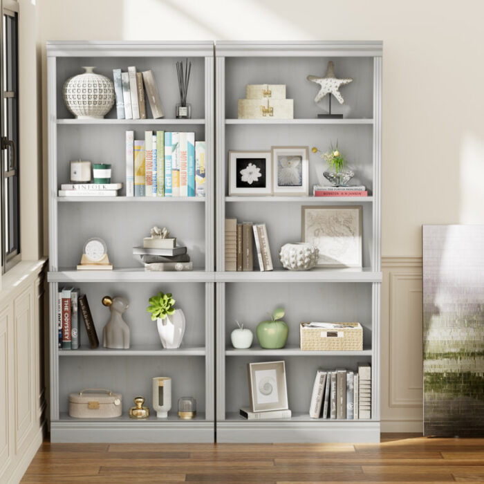 Chyenna 71.25” H Bookcase With 5 Display Storage Shelves - Chic Decora