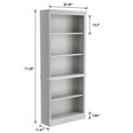 Chyenna 71.25” H Bookcase With 5 Display Storage Shelves - Chic Decora