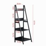 Ciqala Ladder Shelf 4 Layer Bookshelf with Low Backboard - Chic Decora