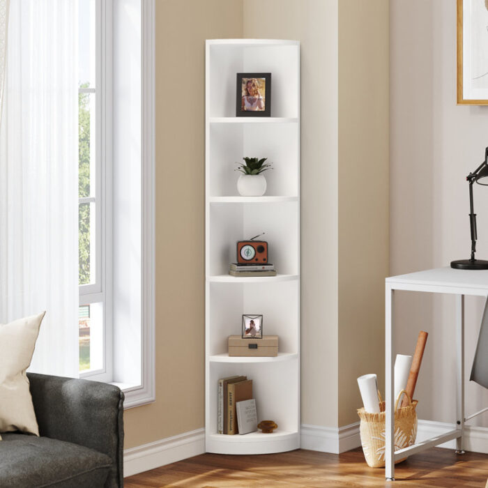 Clarklake 70.9” H x 11.7” W Corner Bookcase - Chic Decora