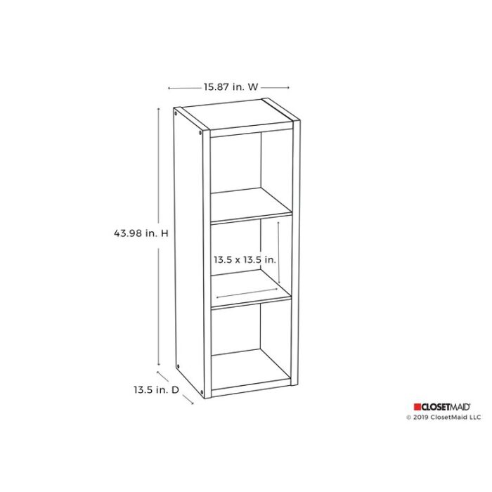 ClosetMaid 43.98″ H x 15.87″ W Cube Bookcase - Chic Decora