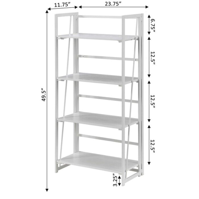 Clyde 49.5” H x 23.75” W Iron Etagere Bookcase - Chic Decora