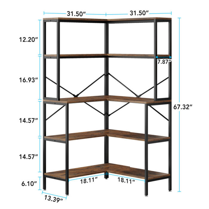 Corner Bookcase - Chic Decora