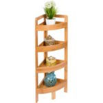 Harlem 31” H x 16.5” W Solid Bamboo Corner Bookcase - Chic Decora