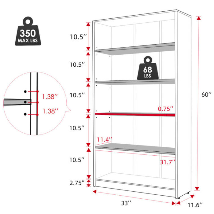 Cremorne Standard Bookcase - Chic Decora