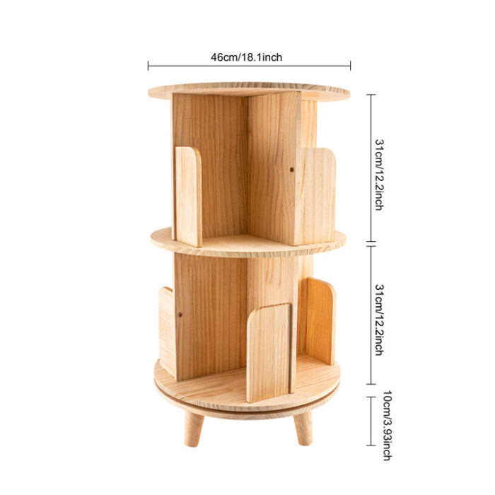 Debralyn 360 Rotating Bookshelf Bookcase Storage Shelf - Chic Decora