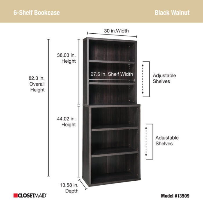 Decorative 82.3″ H x 30″ W Standard Bookcase - Chic Decora