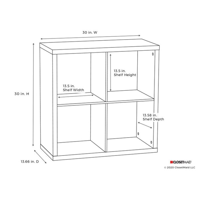 Decorative Storage 30″ H x 30″ W Cube Bookcase - Chic Decora