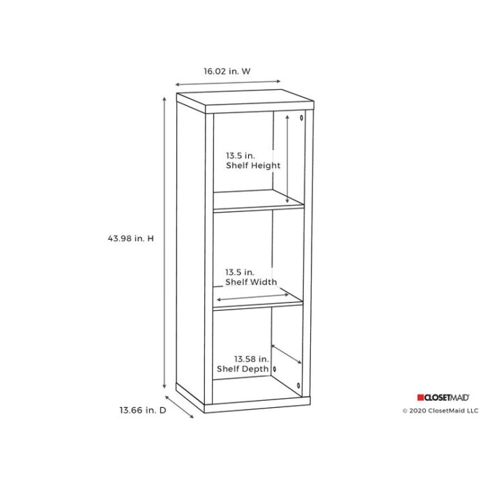 Decorative Storage 43.98″ H x 16.02″ W Cube Bookcase - Chic Decora