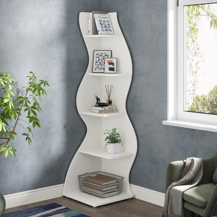 Doyla Corner Bookcase - Chic Decora