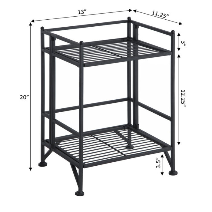 Edwin 20” H x 13” W Metal Folding Etagere Bookcase - Chic Decora