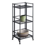 Edwin 32.50′ H x 13” W Metal folding Bookcase - Chic Decora