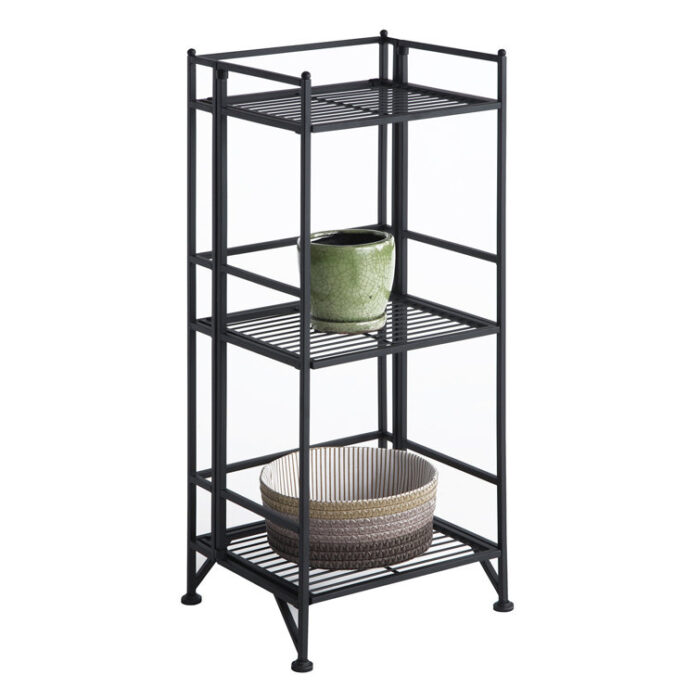 Edwin 32.50′ H x 13” W Metal folding Bookcase - Chic Decora