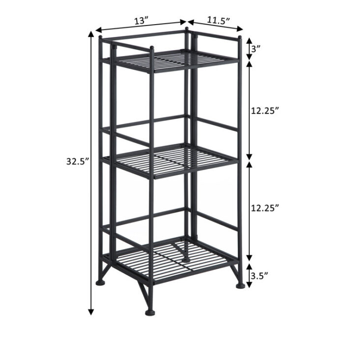 Edwin 32.50′ H x 13” W Metal folding Bookcase - Chic Decora