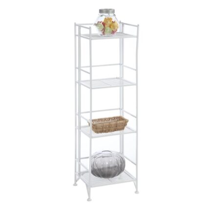 Edwin 44.75″ H x 13″ W Metal Folding Etagere Bookcase - Chic Decora