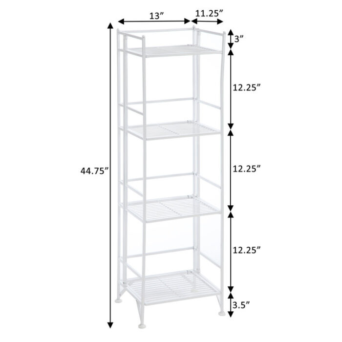 Edwin 44.75″ H x 13″ W Metal Folding Etagere Bookcase - Chic Decora