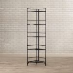 Edwin 57.50” H x 13.75” W Metal Corner Bookcase - Chic Decora